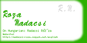 roza madacsi business card